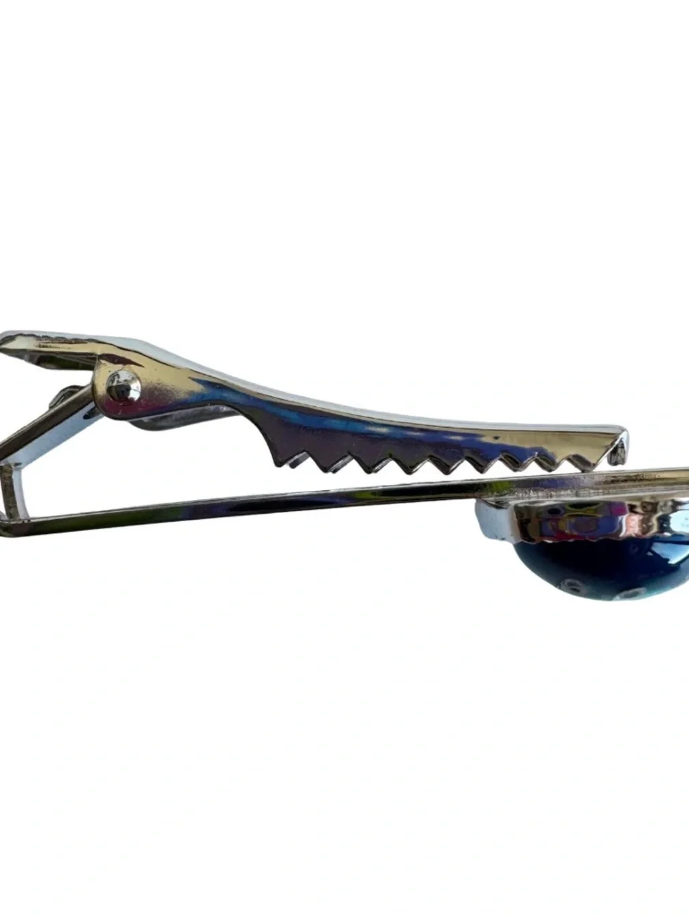 Vintage Japanese Cloisonne Cufflinks Tie Clip Set Blue Green Enamel Formal Groom